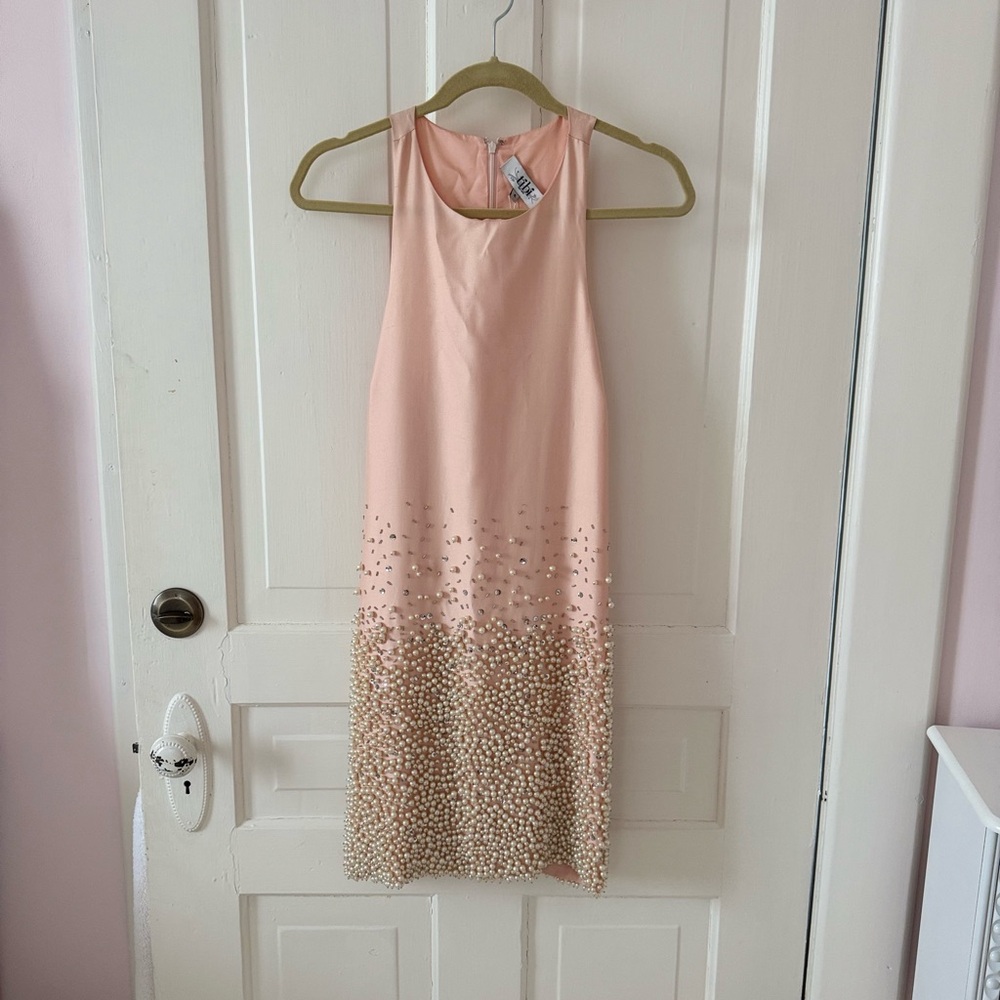 Vintage Tibi Pink and Pearl Beaded Dress